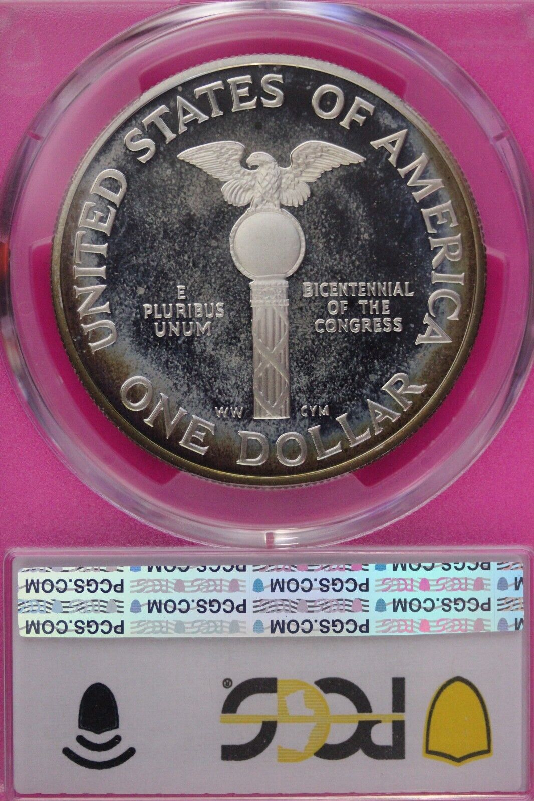 Toned 1989 S PR 67 DCAM Congress Commemorative Silver Dollar PCGS Certified 443