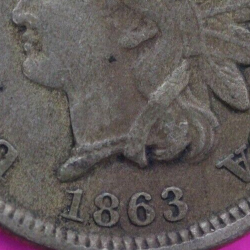 1863 Copper Nickel Indian Head Cent Penny Exact Early Type Coin Pictured 29