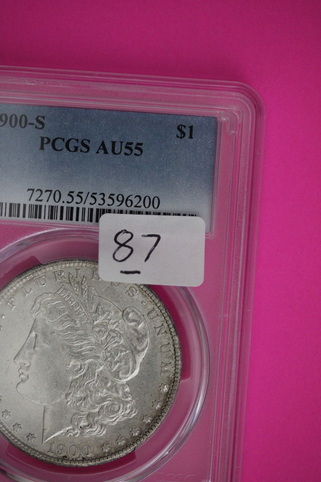 1900 S AU 55 Liberty Morgan Silver Dollar PCGS Graded Authentic Certified 87