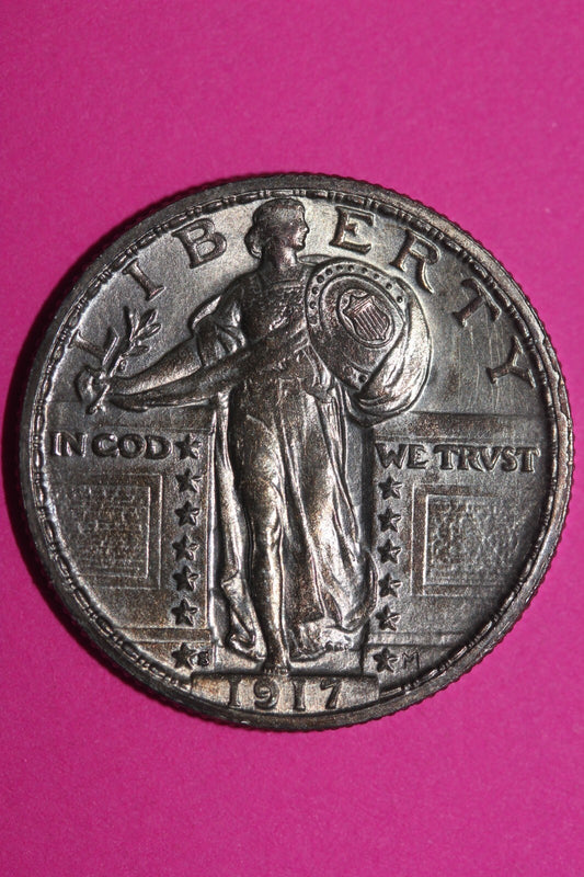 High Grade 1917 S T2 Standing Liberty Silver Quarter Guaranteed Authentic 1113