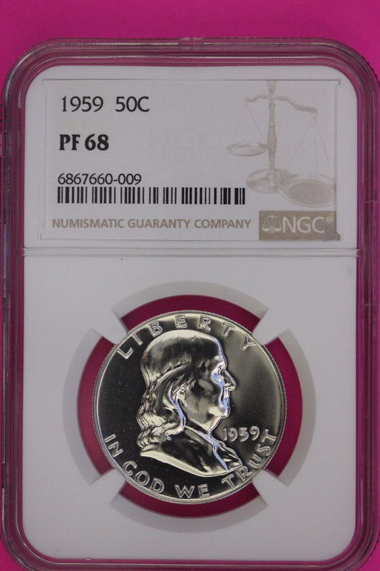 1959 PF 68 Ben Franklin Half Dollar NGC Graded Certified Authentic Slab 903
