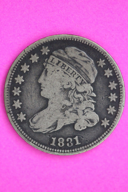 1831 Capped Bust Silver Dime Mint Error Reverse Cud Guaranteed Authentic 0723N