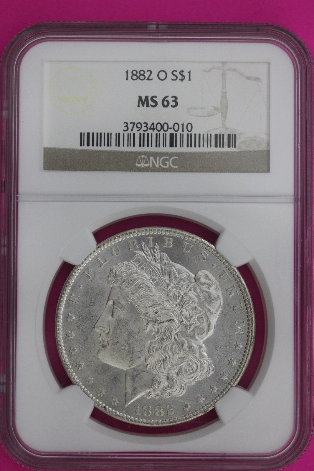 1882 O MS 63 Liberty Morgan Silver Dollar NGC Certified Graded Authentic 1103