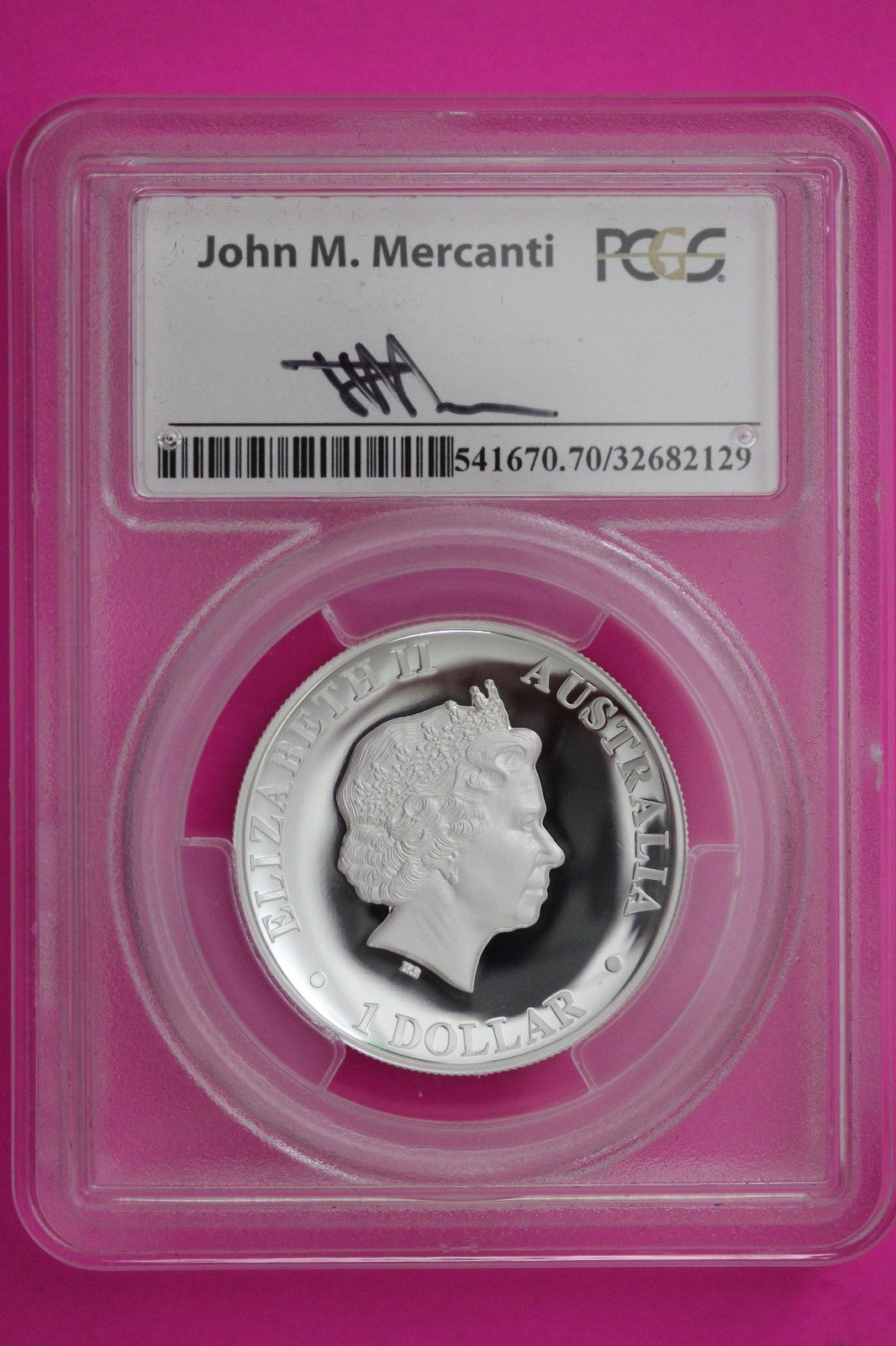 2015 PR 70 Hi Relief Australia Eagle $1 Silver PCGS Mercanti Sig With COA 6072