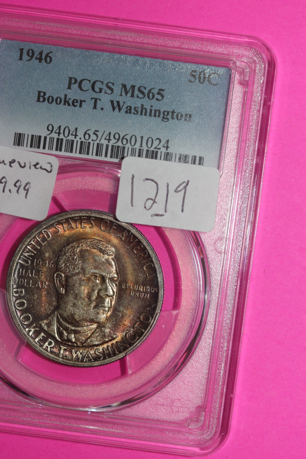 Toned 1946 MS 65 Booker T Washington Commemorative Silver Half Dollar PCGS 1219