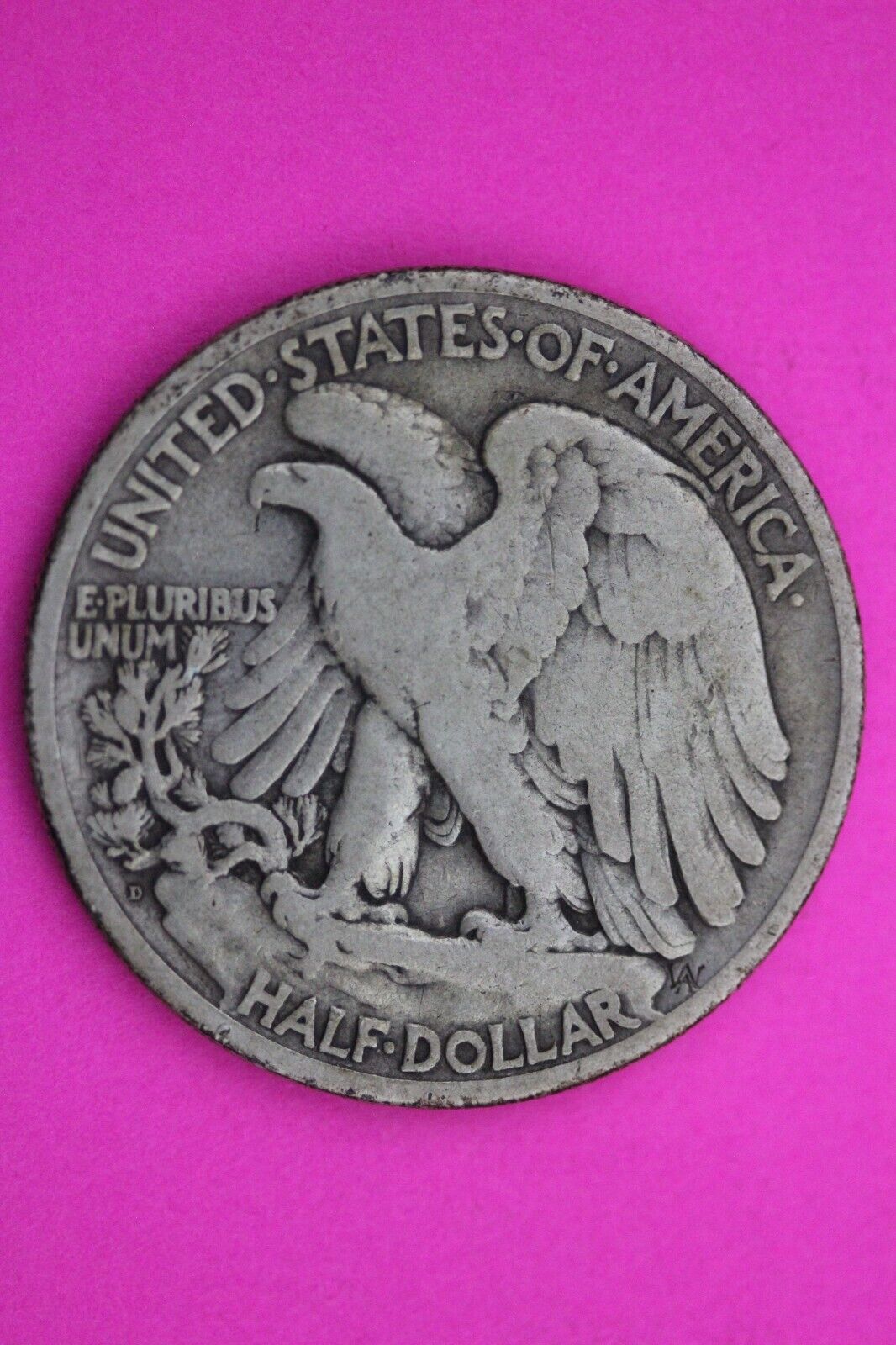 1918 D Walking Liberty Half Dollar Scarce Semi Key Date Silver Walker Coin 0019