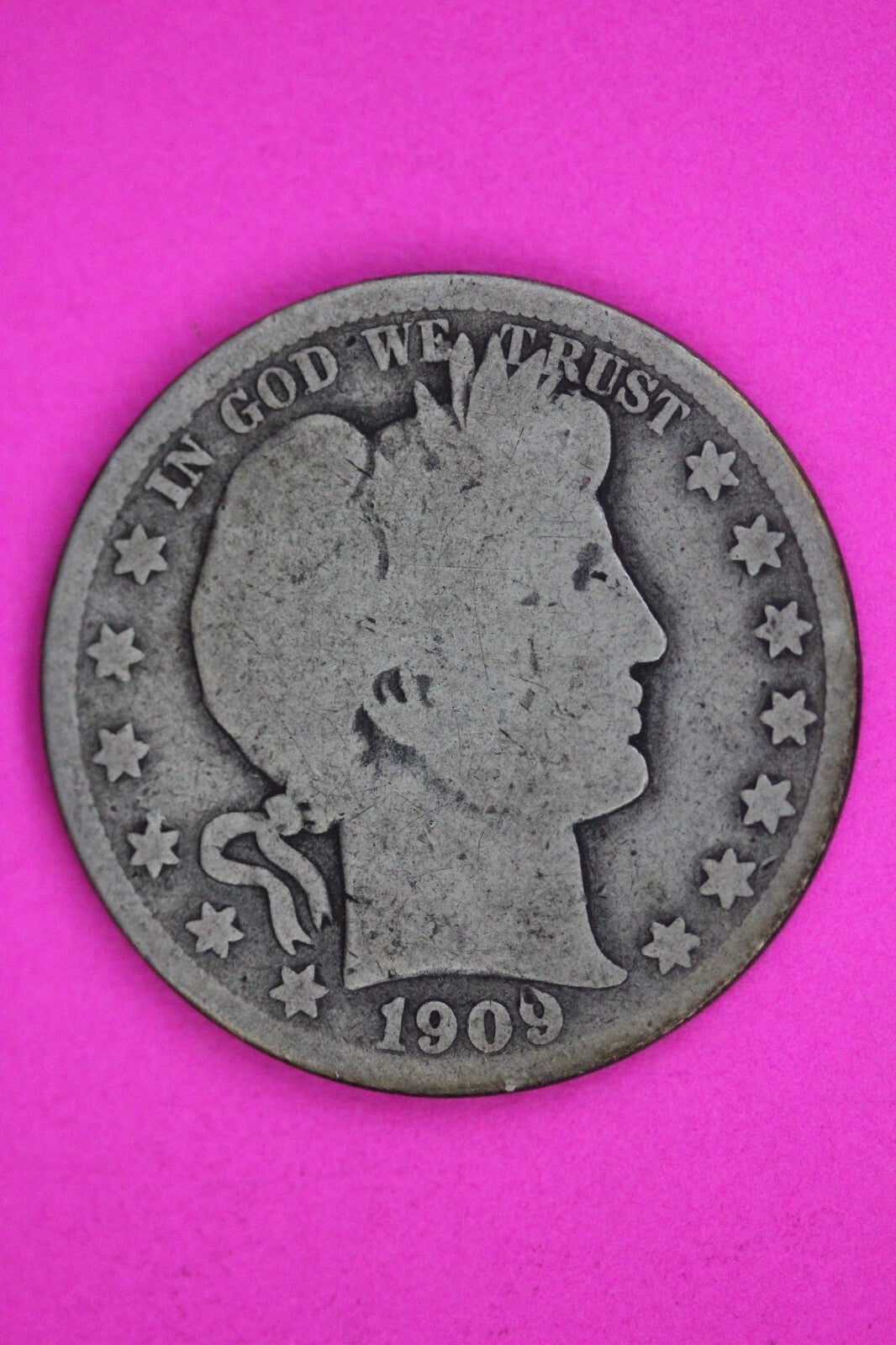 1909 Inverted S Barber Liberty Half Dollar Silver Coin Guaranteed Authentic 1491