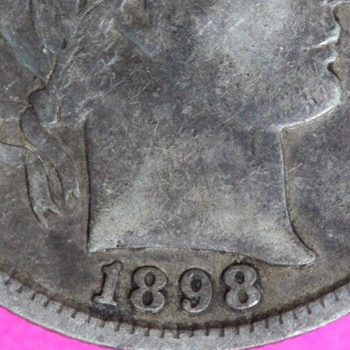 High Grade 1898 P Barber Liberty Dime Scarce Semi Key Date Silver Coin 59