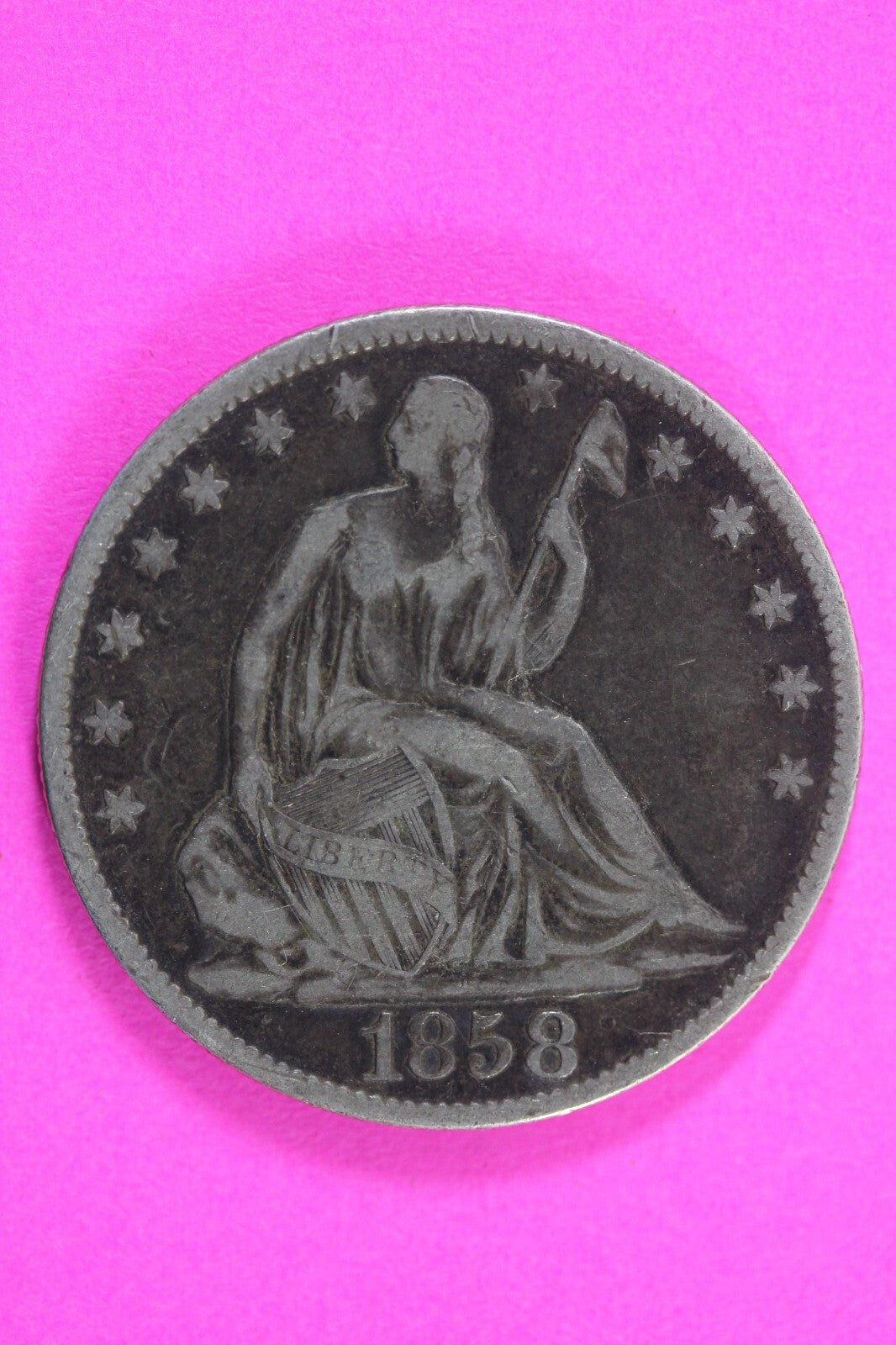 1858 O Seated Liberty Half Dollar Silver Semi Key Date Exact Coin In Pics 37