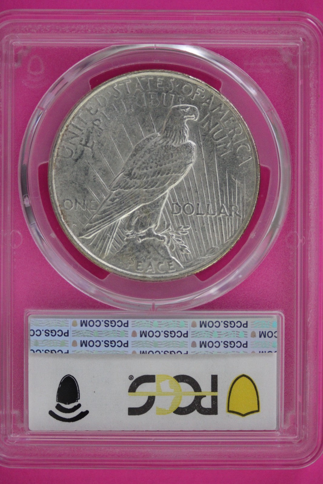 1923 D MS 62 Peace Silver Dollar PCGS Graded Certified Authentic Slab 69