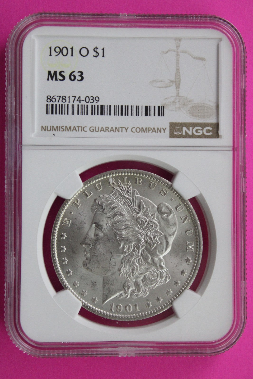 1901 O MS 63 Liberty Morgan Silver Dollar NGC Certified Graded Authentic 852