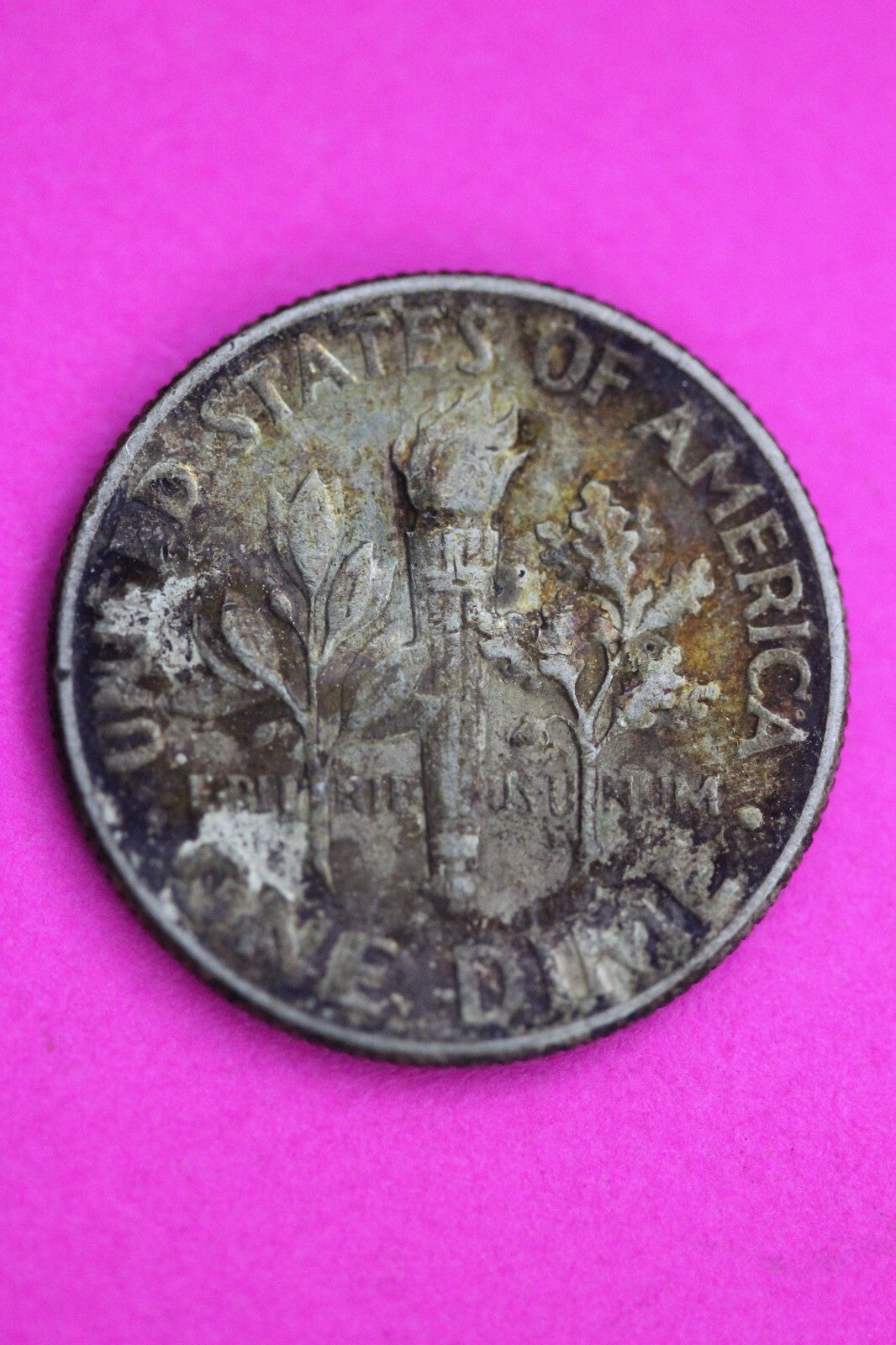 Toned 1964 D Roosevelt Dime 90% Silver Guaranteed Authentic & Genuine Coin 1003
