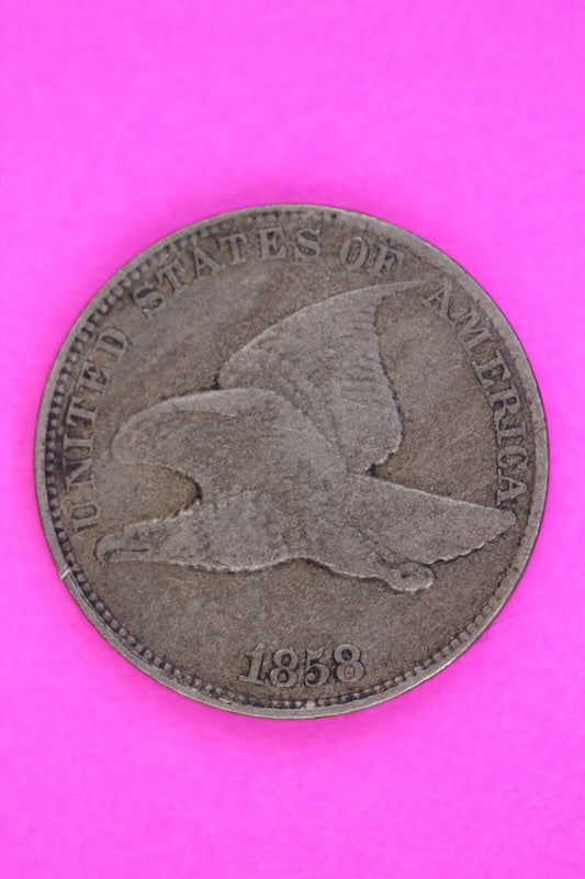 1858 Flying Eagle Cent Penny You Get The Exact Same Scarce Coin In Pics 152