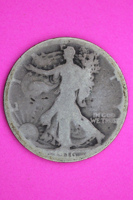 1916 P Walking Liberty Silver Half Dollar Guaranteed Authentic Genuine Coin 2312