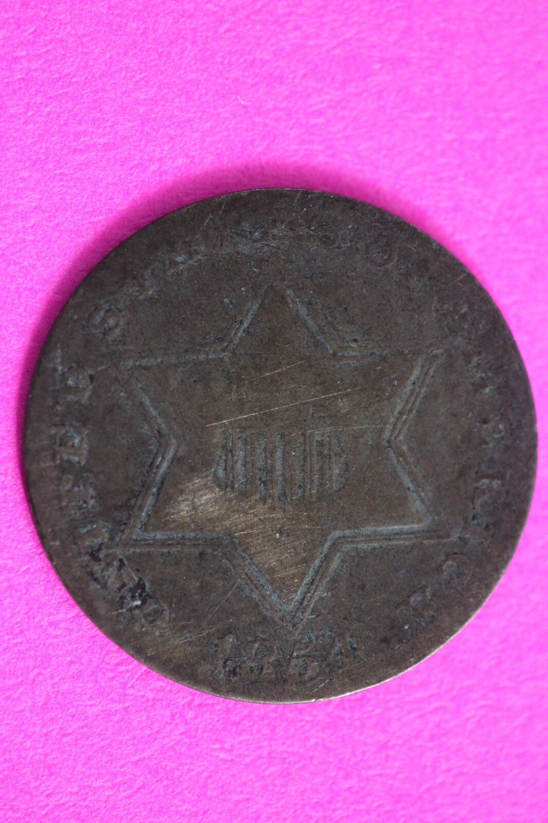 1854 Trime 3 Three Cent Silver Dime Exact Coin Shown In Pics Semi Key Date 47