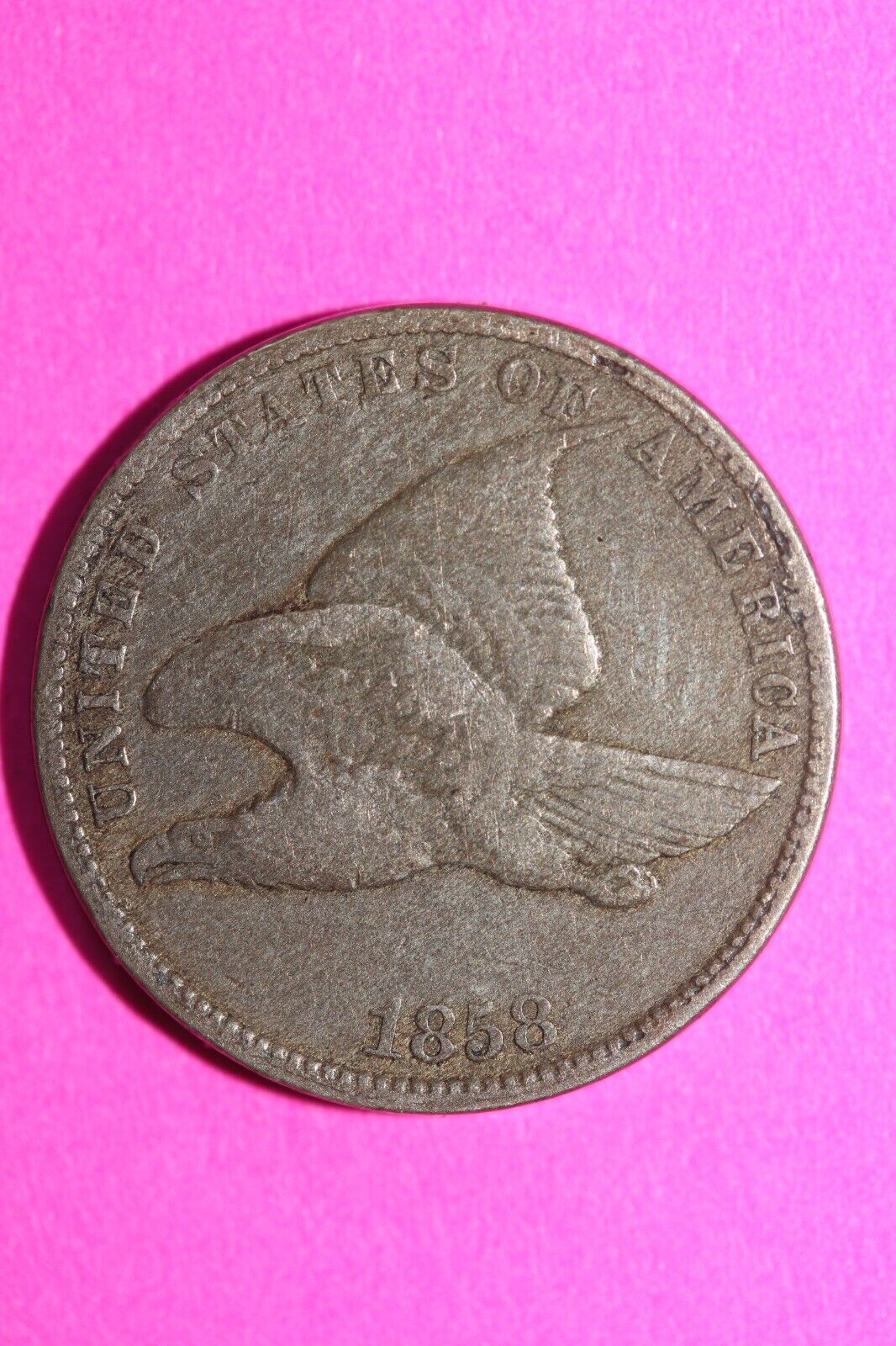 1858 Flying Eagle Cent Penny Exact Scarce Early Type Exact Coin as Pictured 69