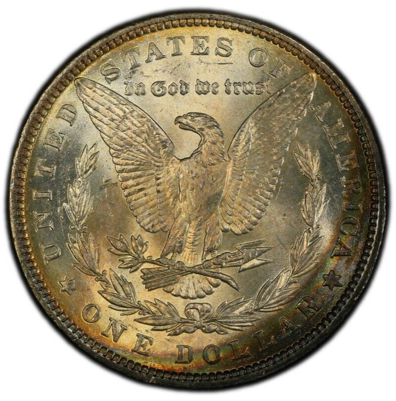 Toned 1886 P MS 64 Morgan Silver Dollar PCGS Graded Certified Authentic Slab 230