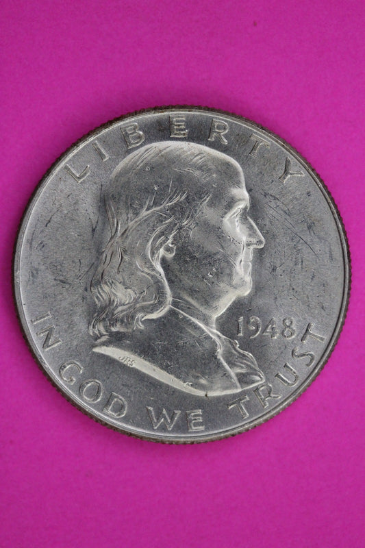 1948 P FBL Full Bell Lines Ben Franklin Half Dollar Silver Coin Authentic 1798