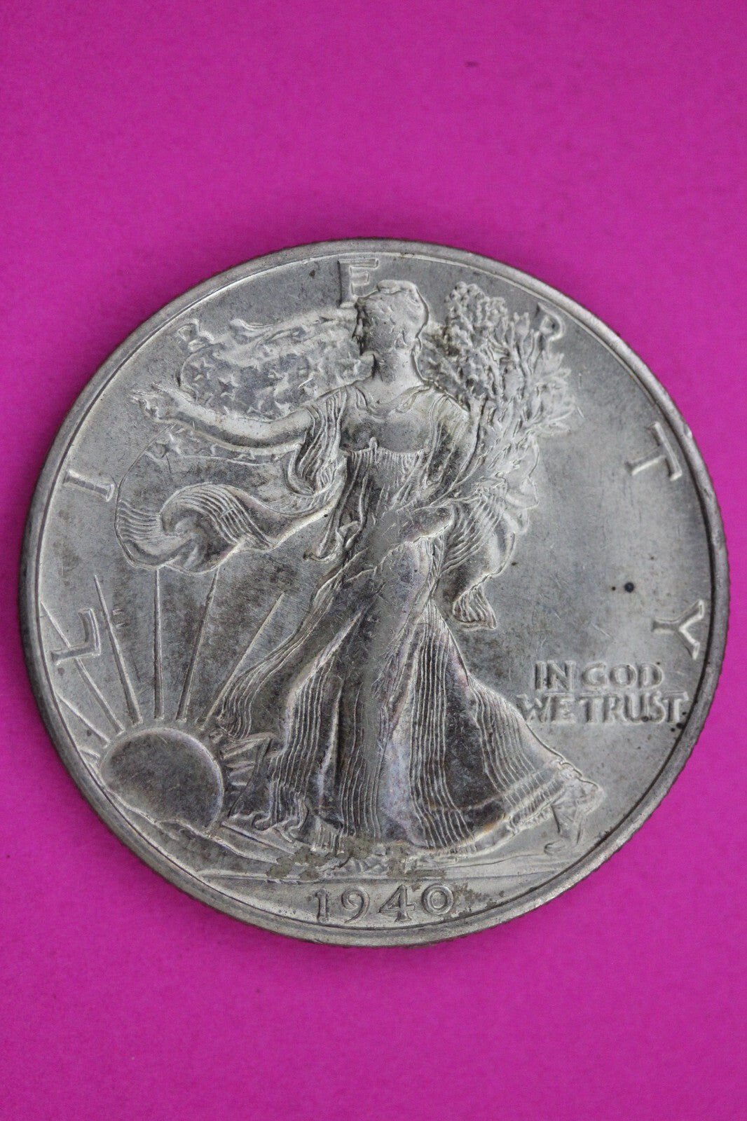 High Grade 1940 S Walking Liberty Silver Half Dollar Guaranteed Authentic 1019