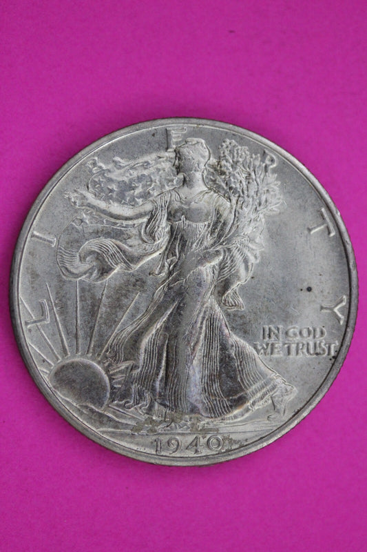 High Grade 1940 S Walking Liberty Silver Half Dollar Guaranteed Authentic 1019