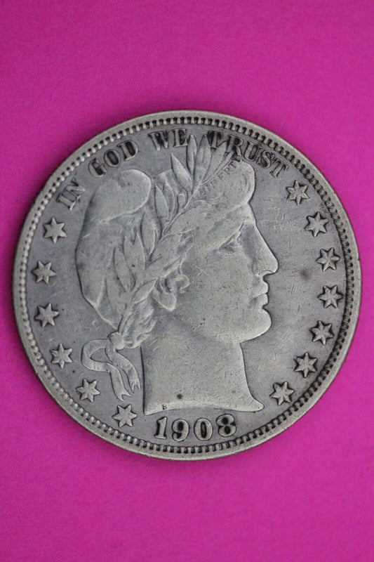 1908 O Barber Liberty Half Dollar Scarce Semi Key Date Silver Old Coin 0025