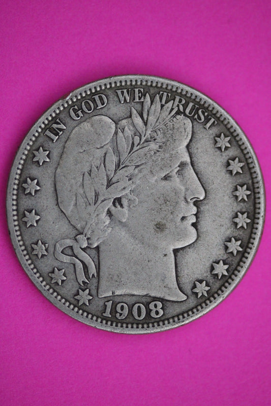 1908 O Barber Liberty Half Dollar Coin Guaranteed Authentic & Genuine 2419