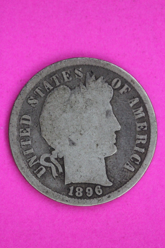 1896 P Barber Liberty Dime Silver Coin Guaranteed Authentic Free Shipping 1549