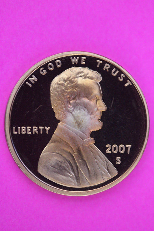 Gem Proof 2007 S Ultra Deep Cameo Lincoln Memorial Cent Same Coin In Pics TOM06