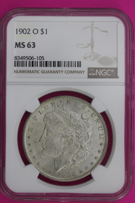 1902 O MS 63 Liberty Morgan Silver Dollar NGC Certified Graded Authentic 1012