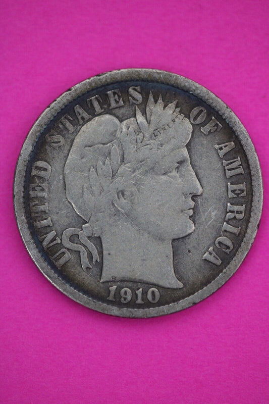 1910 P Barber Liberty Dime Scarce Semi Key Date Coin Philadelphia Mint 28