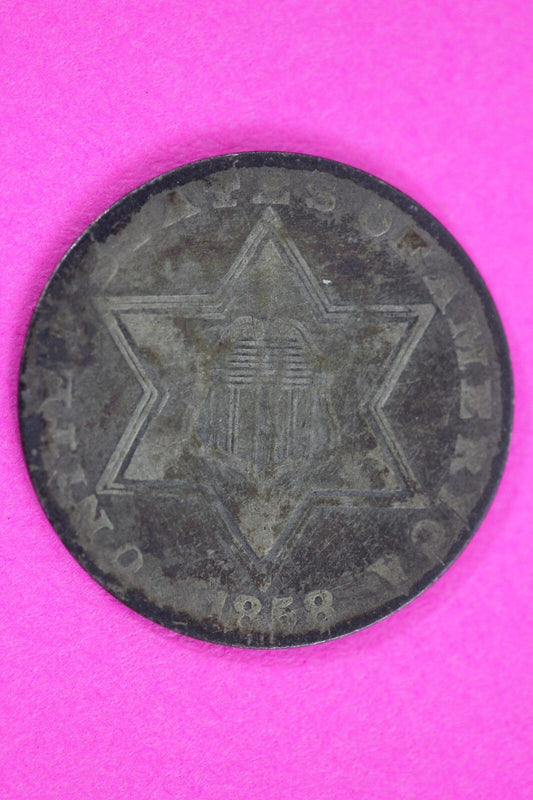 1858 Trime 3 Three Cent Silver Dime Exact Coin Shown In Pics Semi Key Date 103