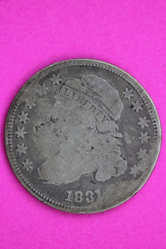 1831 Bust Capped Dime Lady Liberty Silver Coin Guaranteed Authentic Genuine 1361