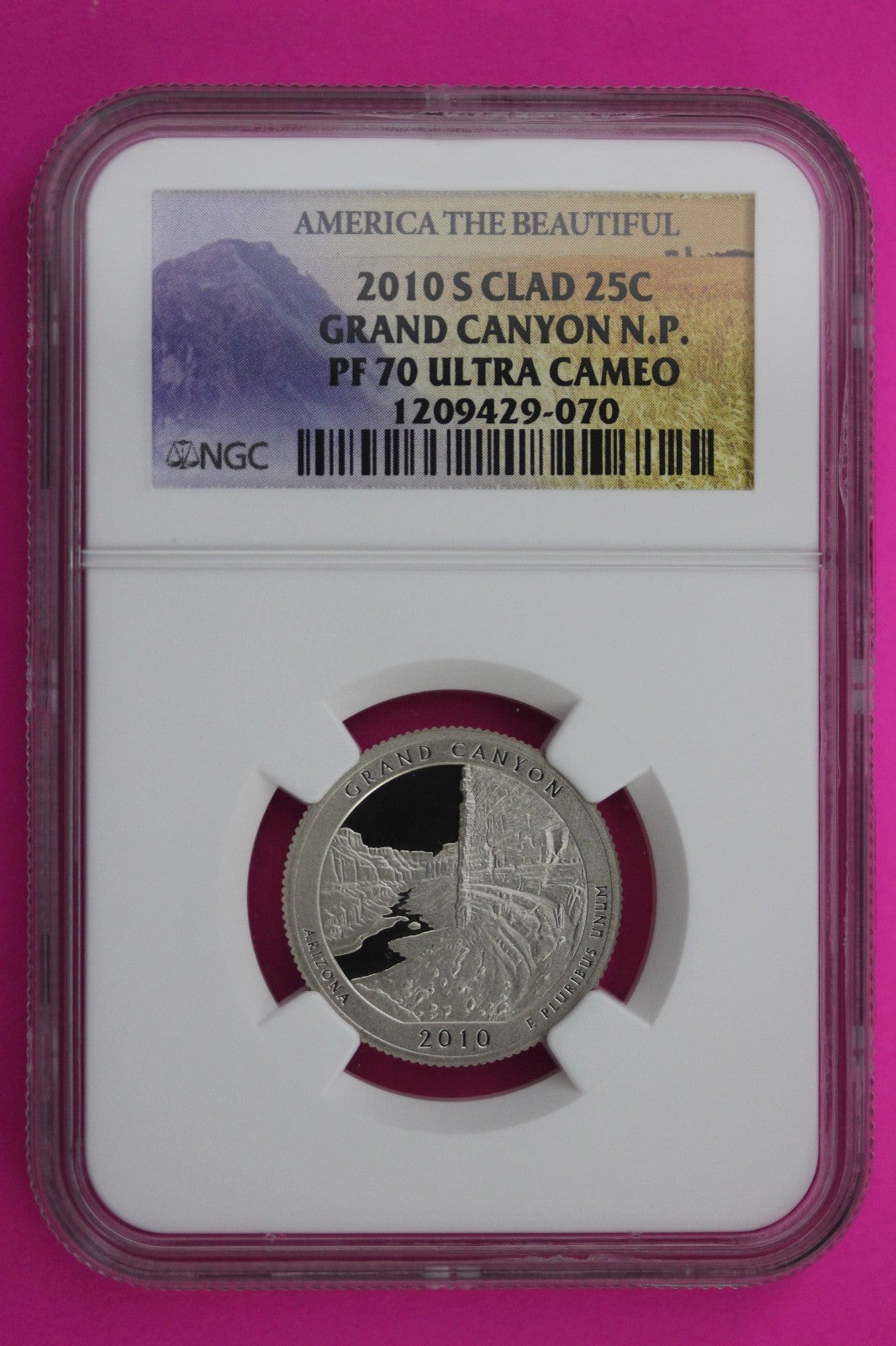 2010 S PF 70 Clad Quarter Grand Canyon Park ATB NGC Graded Certified Slab 483