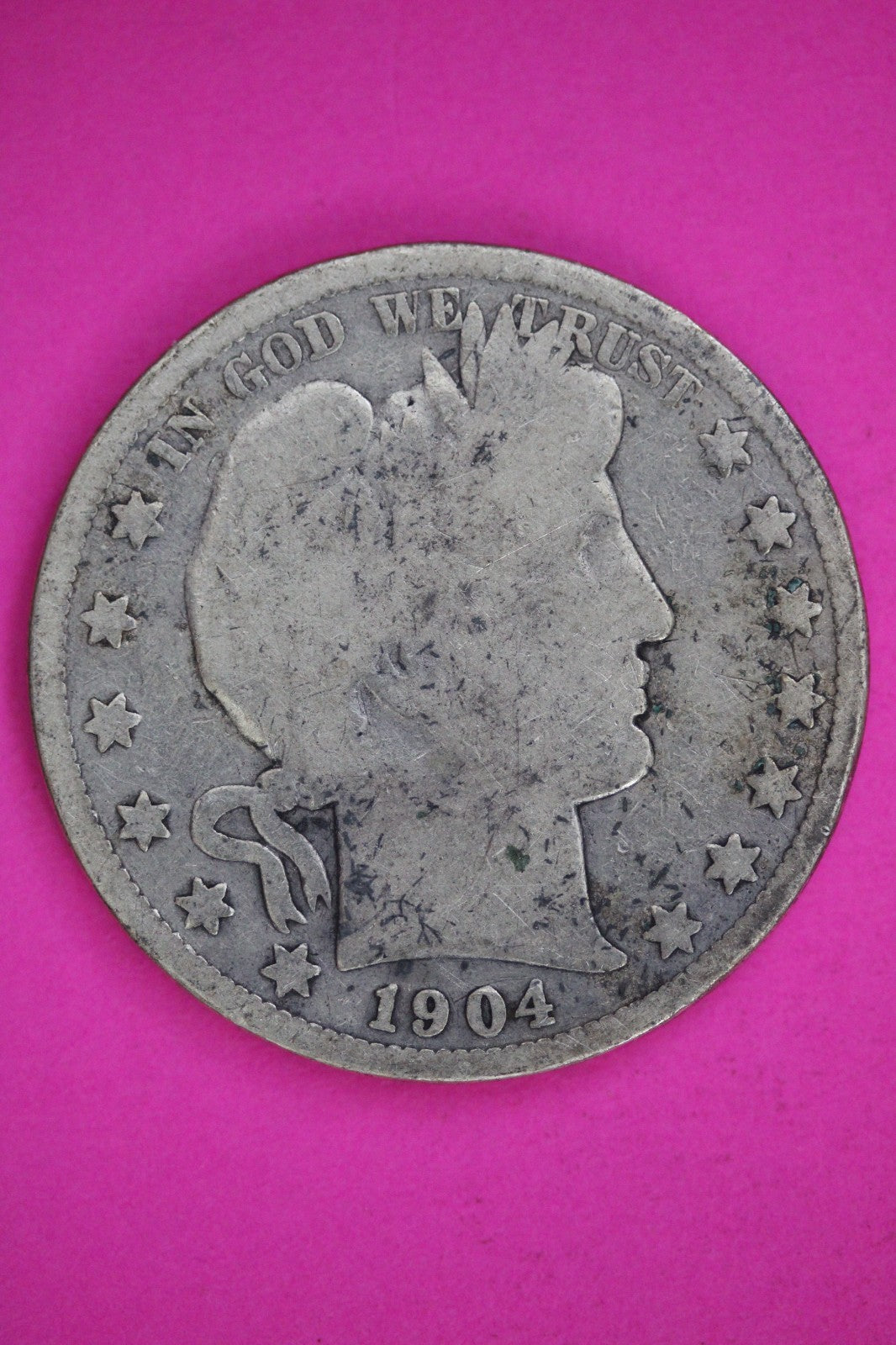 1904 S Barber Liberty Silver Half Dollar Guaranteed Authentic Genuine Coin 2858