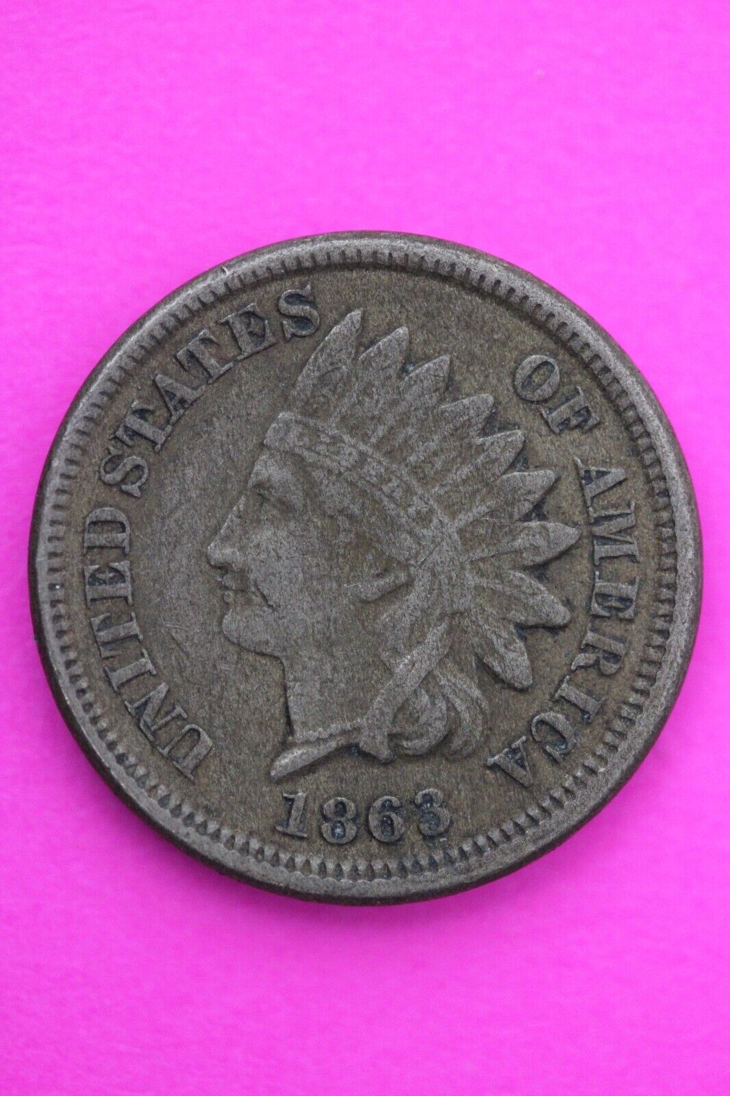 1863 Copper Nickel Indian Head Cent Penny Exact Early Type Coin Pictured 14