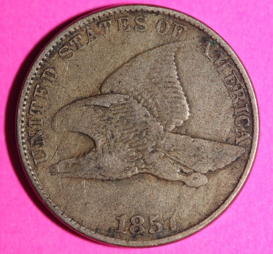 1857 Flying Eagle Cent Penny Exact Scarce Early Type Coin as Pictured 20