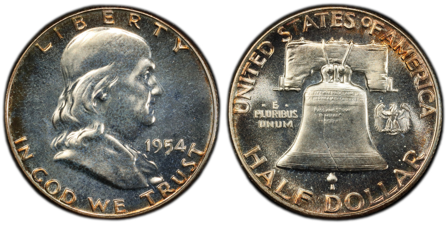 Toned 1954 PR 67 Ben Franklin Half Dollar NGC Certified Graded Authentic 363