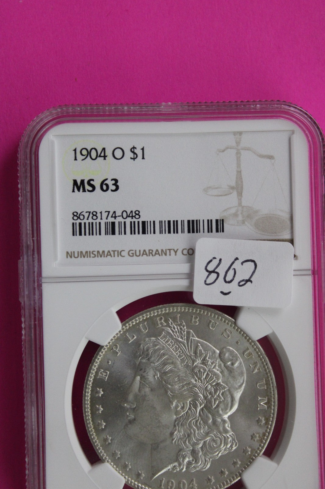 1904 O MS 63 Liberty Morgan Silver Dollar NGC Certified Graded Authentic 862