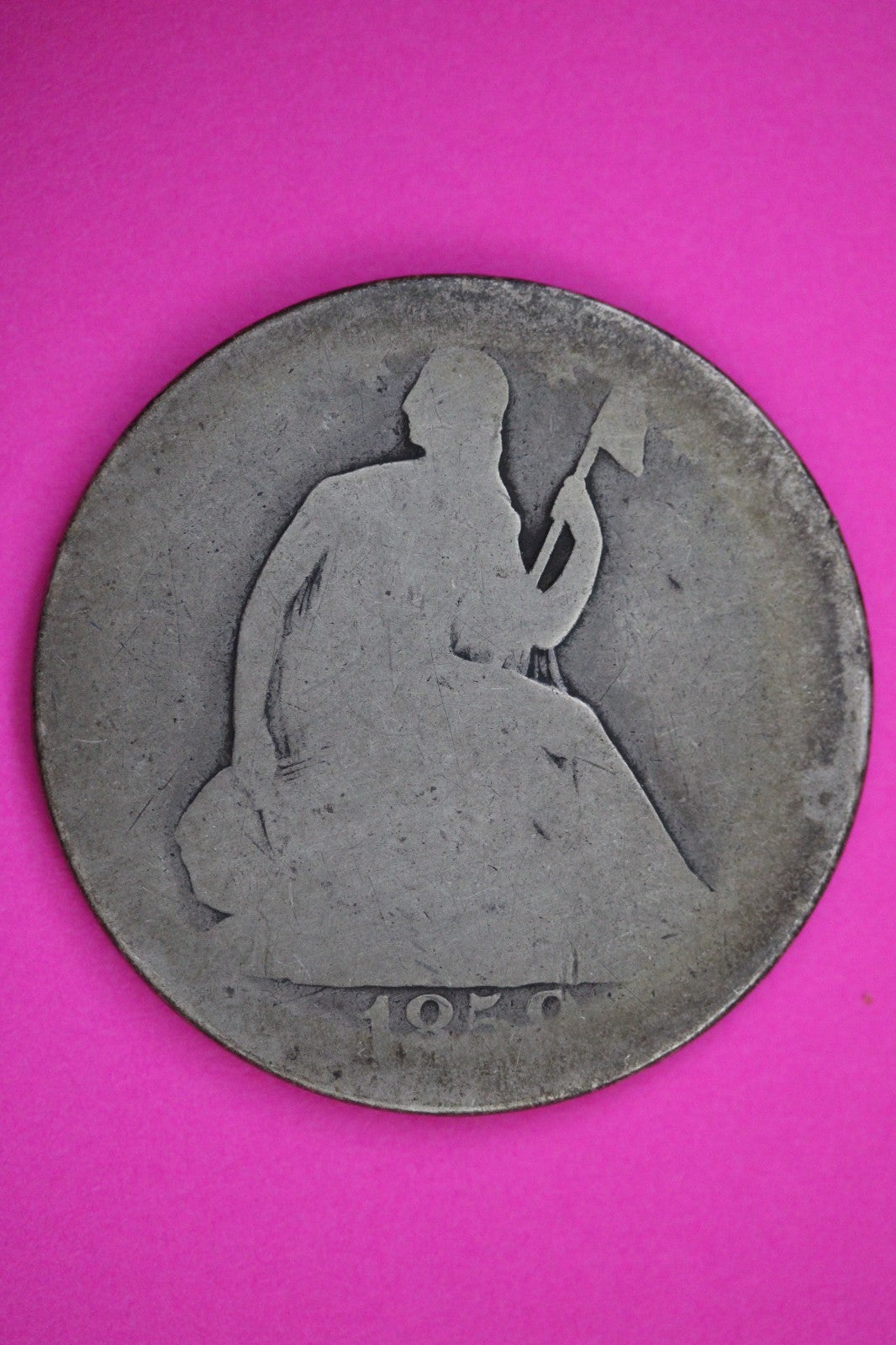 1858 P Seated Liberty Half Dollar Silver Exact Coin Shown Low Grade Filler 2798