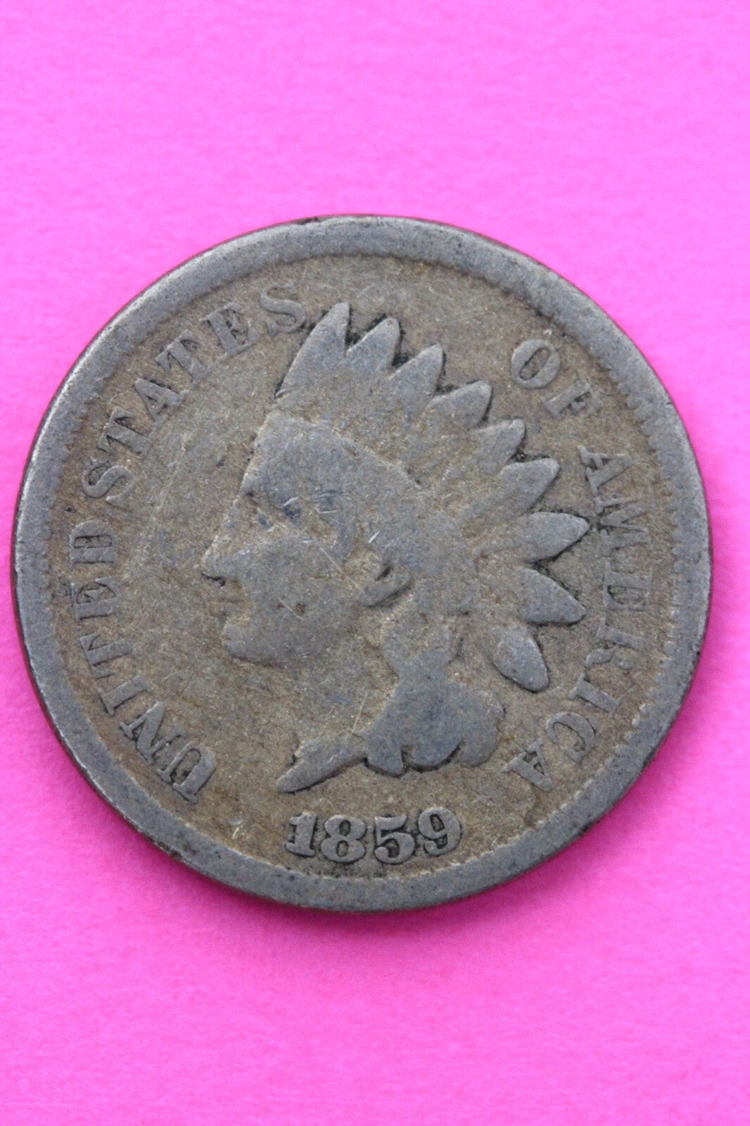 1859 Copper Nickel Indian Head Cent Penny Exact Early Type Coin Pictured 78