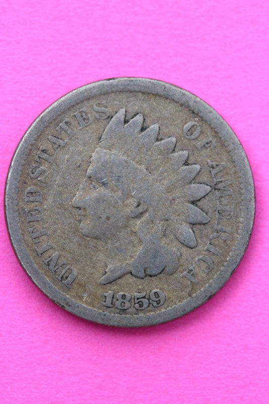 1859 Copper Nickel Indian Head Cent Penny Exact Early Type Coin Pictured 78