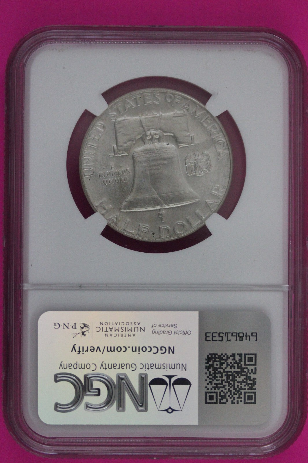 1959 P MS 65 Ben Franklin Half Dollar Silver Coin NGC Graded Authentic Slab 786