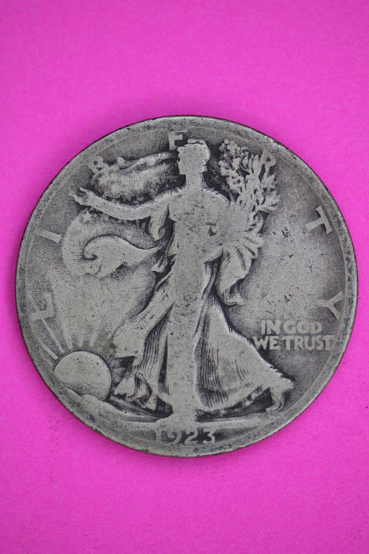 1923 S Walking Liberty Silver Half Dollar Guaranteed Authentic Genuine Coin 2911