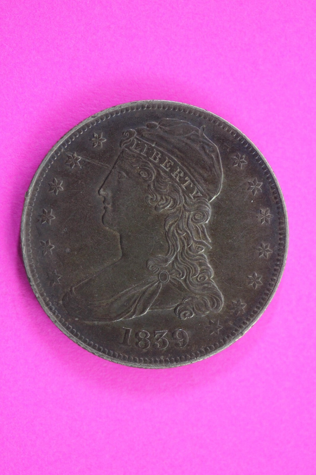 Hi Grade 1839 Capped Bust Half Dollar Exact Coin In Pics Silver Semi Key Date 41