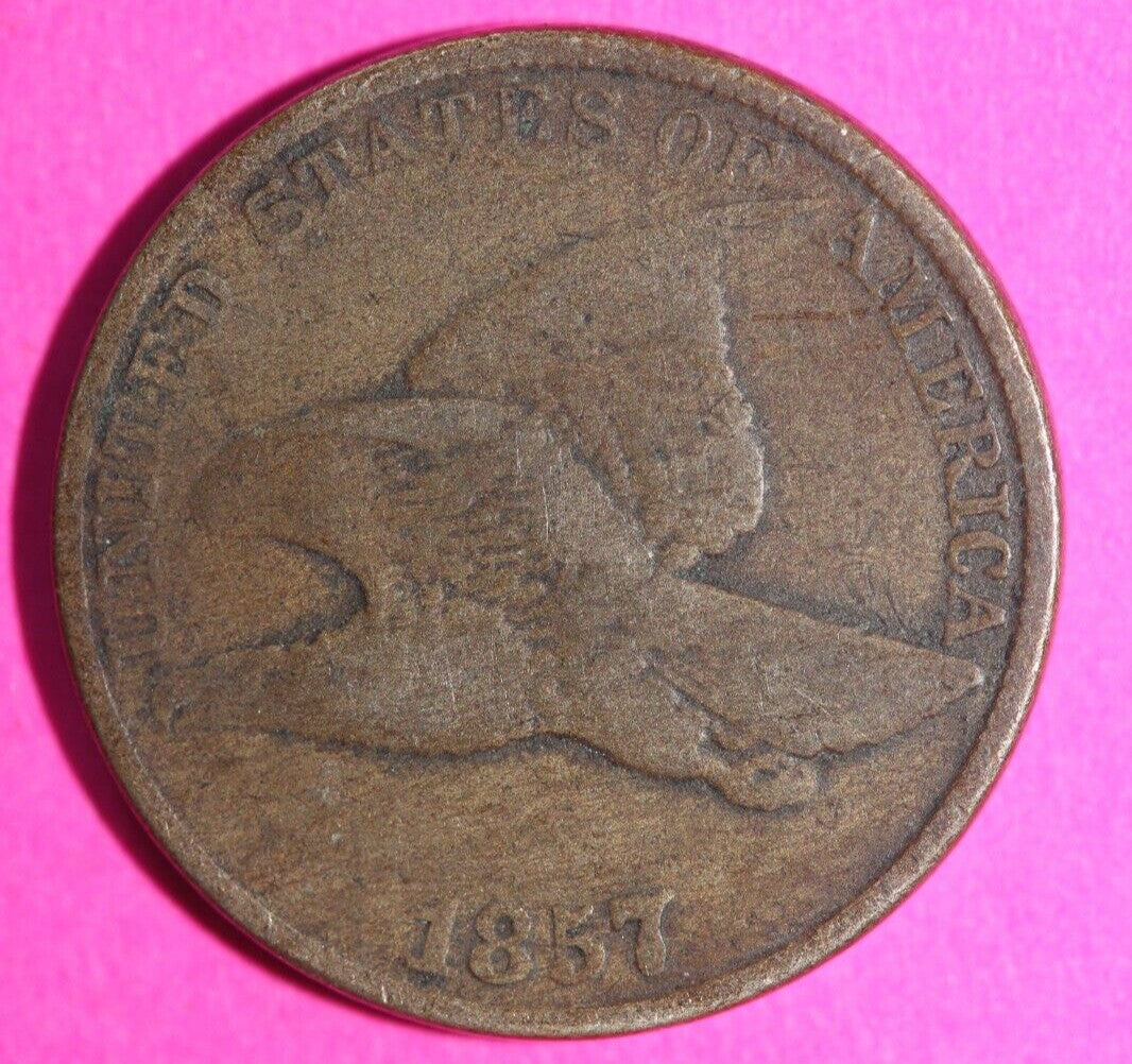 1857 Flying Eagle Cent Penny Exact Scarce Early Type Coin as Pictured 48
