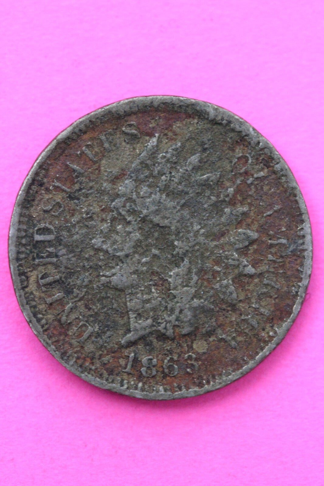 1863 Copper Nickel Indian Head Cent Penny Exact Early Type Coin Pictured 146