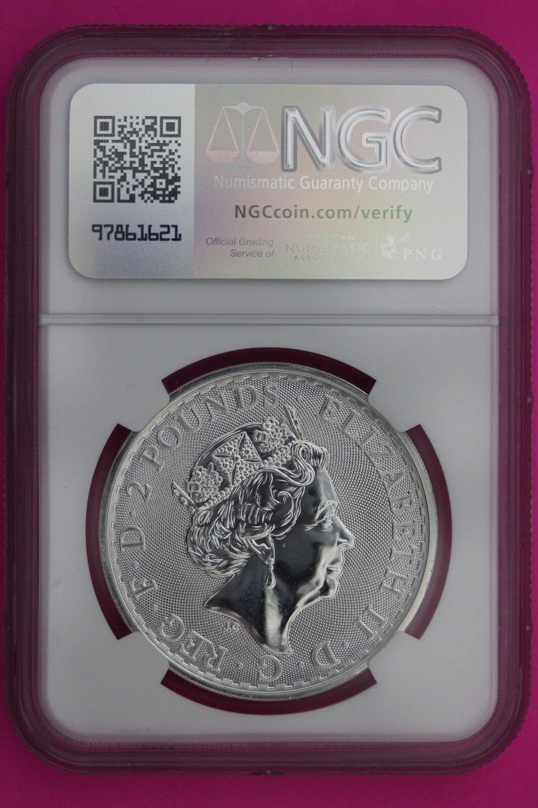 2017 MS 69 Great Britain £2 Britannia 20th Anniversary Privy NGC Graded Slab 881