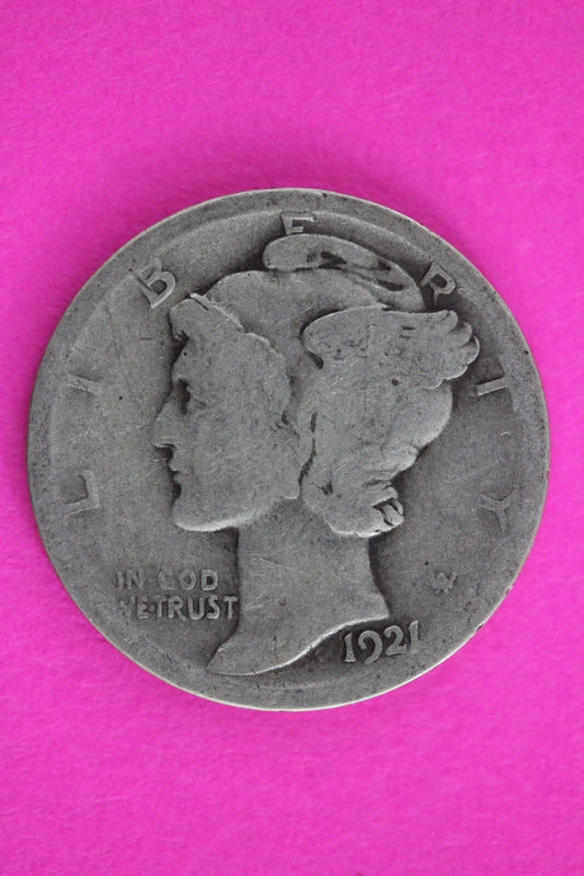 Key Date 1921 P Mercury Winged Liberty Dime Silver You Get Same Coin In Pics 05