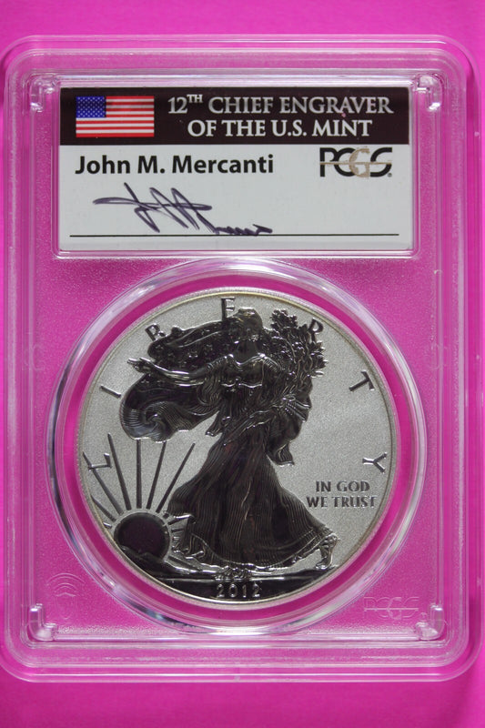 2012 S PR 69 Reverse Proof Silver Eagle John Mercanti Signature PCGS Slab 932