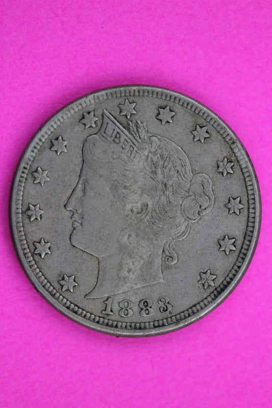 1883 No Cents V Liberty Nickel Scarce Semi Key Date Coin Free Shipping 0061